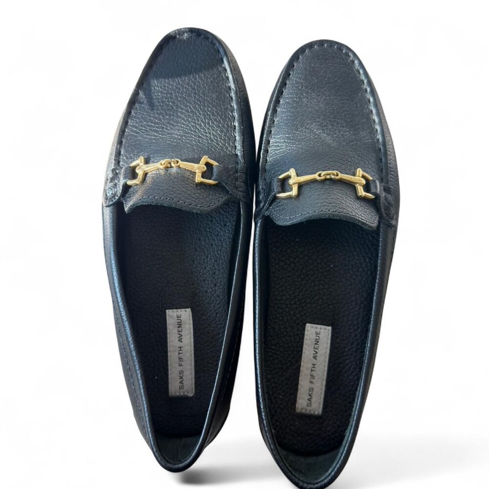 Saks-fifth-avenue Women's Black and Blue Loafers